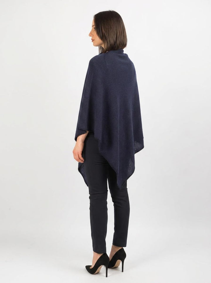 Dalle Piane Cashmere - Poncho aus 100% Kaschmir - Made in Italy - für Frau Einheitsgrösse Blau, Einh
