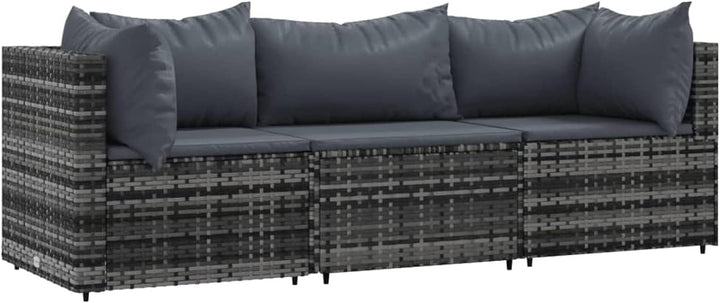 Festnight Gartensofa 3-Sitzer Rattan Sofa Balkonmöbel Lounge Sofa Outdoor Balkonsofa Balkon Couch Ga