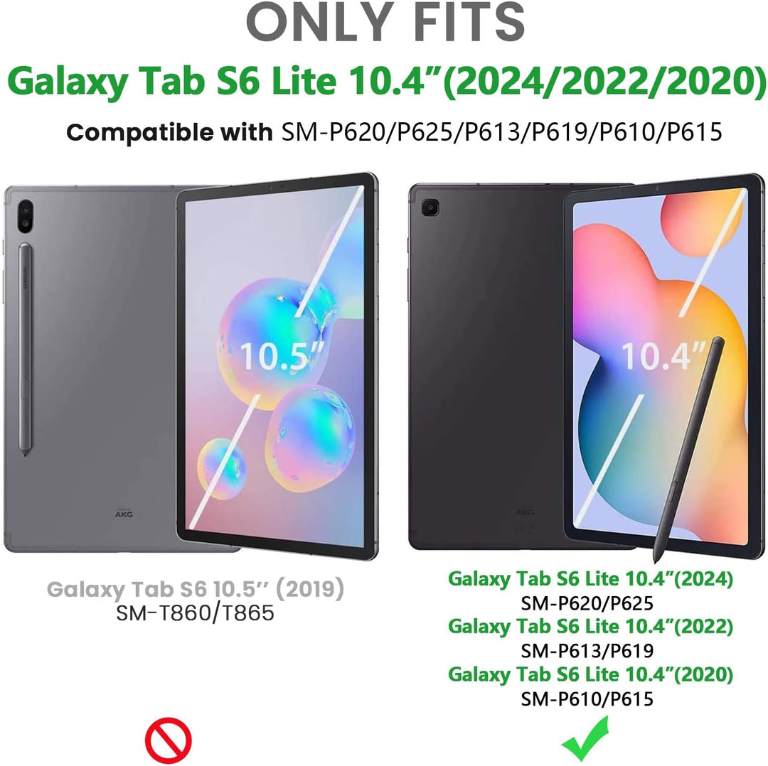 Gerutek Hülle für Samsung Galaxy Tab S6 Lite 10,4 Zoll (2024/2022/2020), Stossfeste Robust Schutzhül