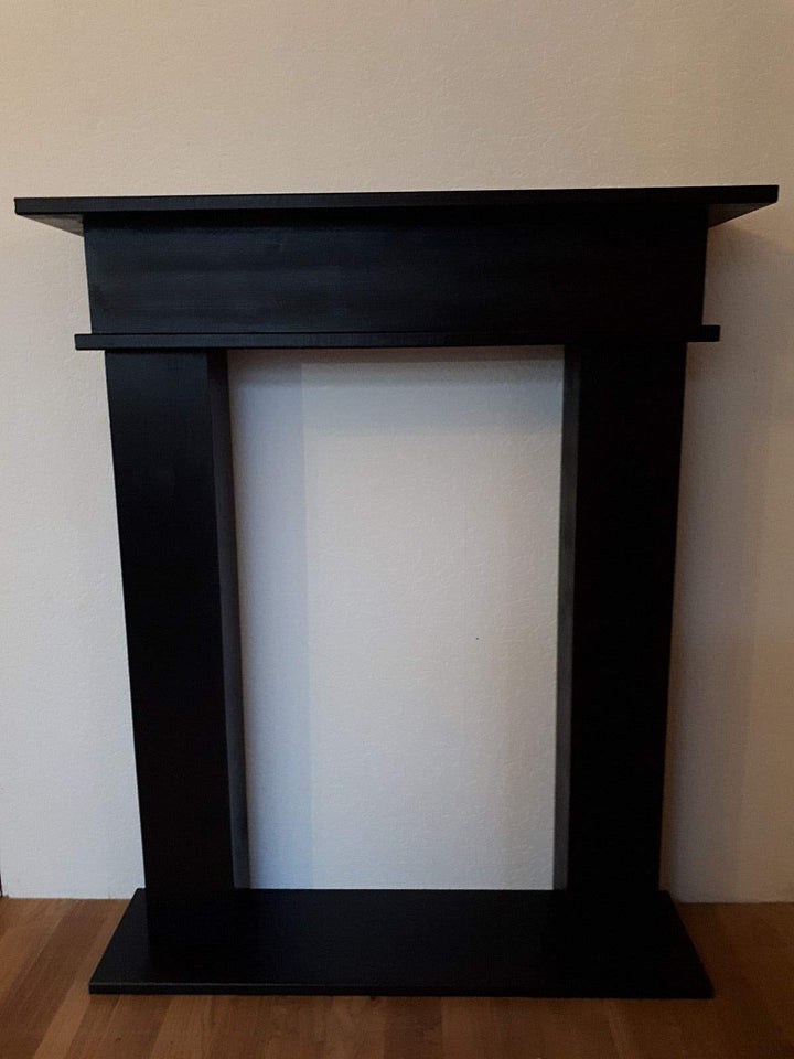 Dekokamin schwarz"Black", Kaminumrandung, Kaminkonsole