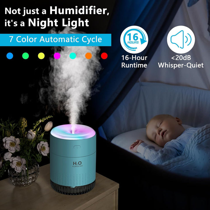 SZO Luftbefeuchter Mini-Luftbefeuchter Luftbefeuchter Für Den Innenbereich Mit Led-Licht, Auto-Off-F