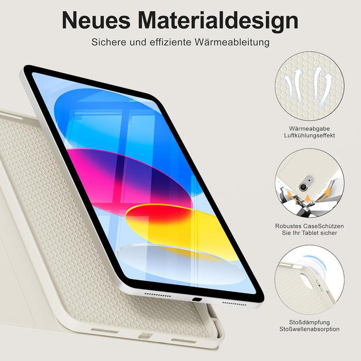 Hülle mit Tastatur für iPad A16 11 Generation2025/10 Generation 2022, (11/10.9 Zoll), 7-farbige Magn
