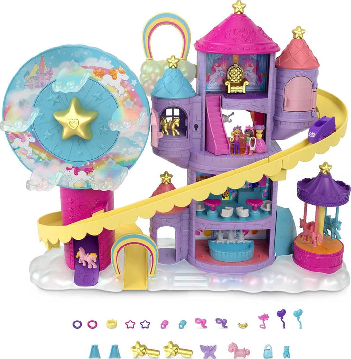 Polly Pocket Pollyville Regenbogen-Einhornspass Freizeitpark