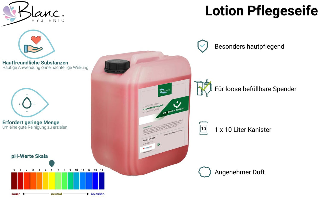 Blanc HYGIENIC Flüssigseife Lotion Soap, 1x 10 Liter Kanister – Seife für die Hände, dermatologisch