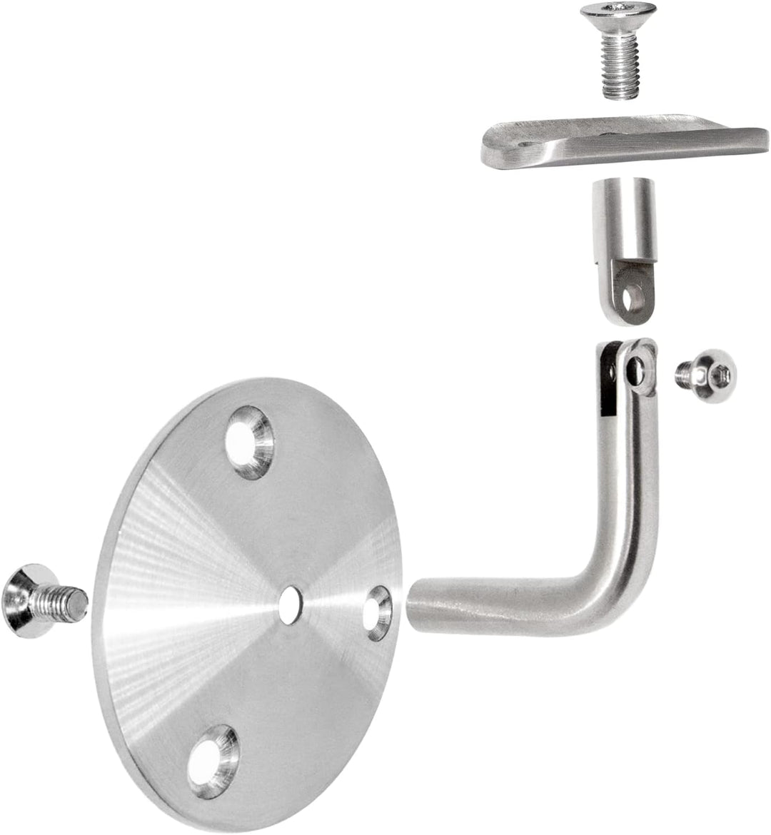 PRIOstahl Handlaufhalter Handlauf Wandhalter Handlaufstütze - 4 x Handlaufträger an die Wand Stellba
