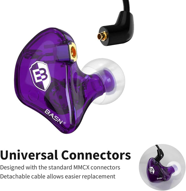 BASN Bsinger In-Ear-Monitore Geräuschisolierende Kopfhörer, Dual-dynamische Treiber High Definition
