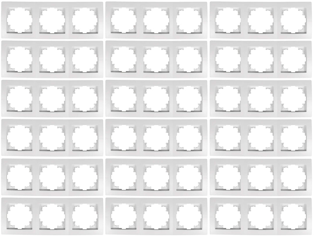 MC POWER - 18er Pack Rahmen| FLAIR | 3-fach, Steckdosenrahmen, Lichtschalter Rahmen, weiss matt 18 R