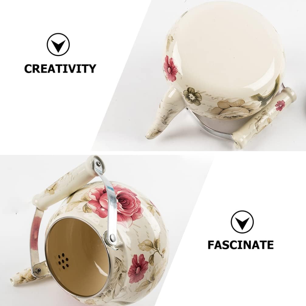 BESTonZON Emaillierter Teekessel Praktischer Wasserkessel Emaille Tea Pot Haushaltsduft Kessel Hausz