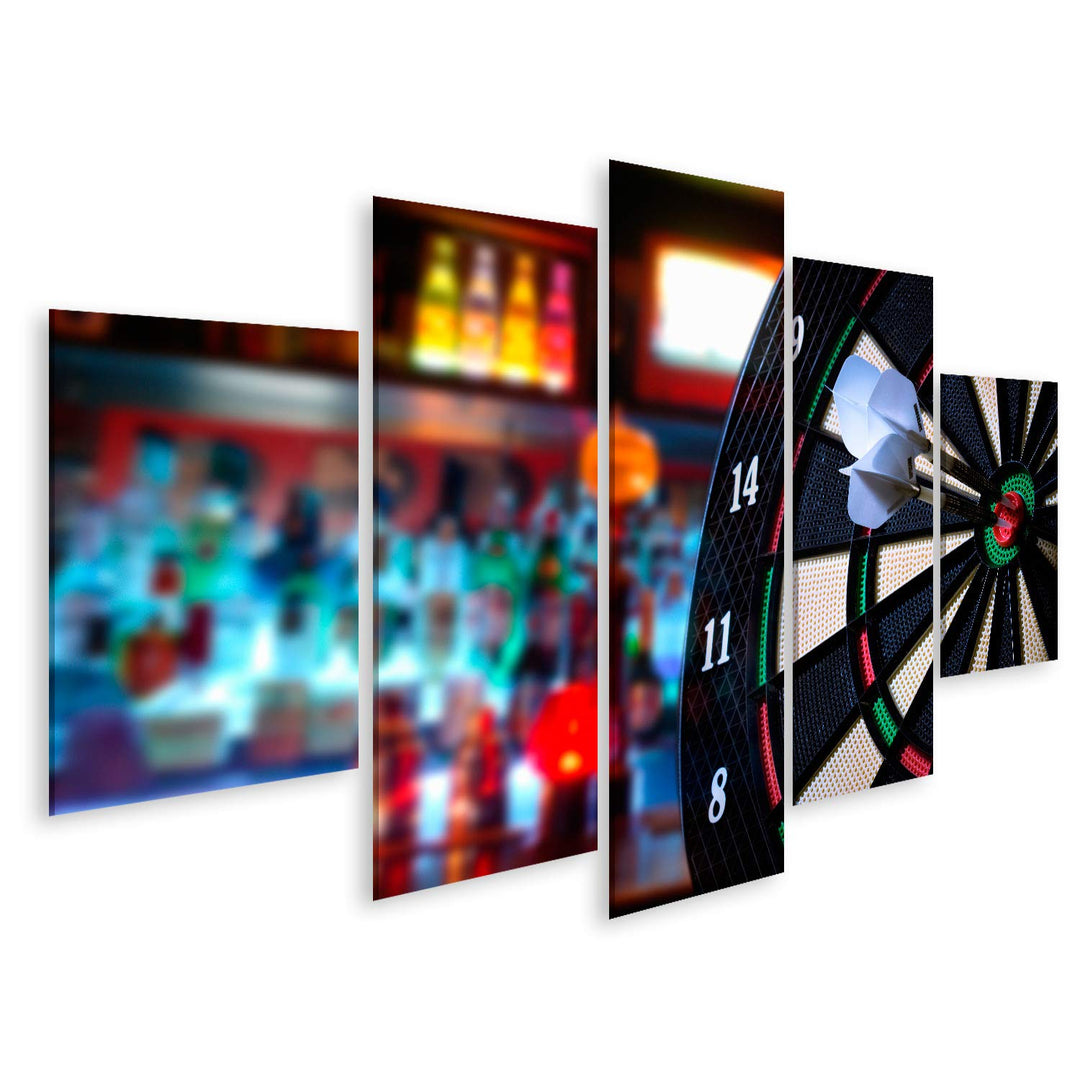 Bild Bilder auf Leinwand Darts Wandbild Poster Leinwandbild RSK 170x80cm - 5 Teile, 170x80cm - 5 Tei