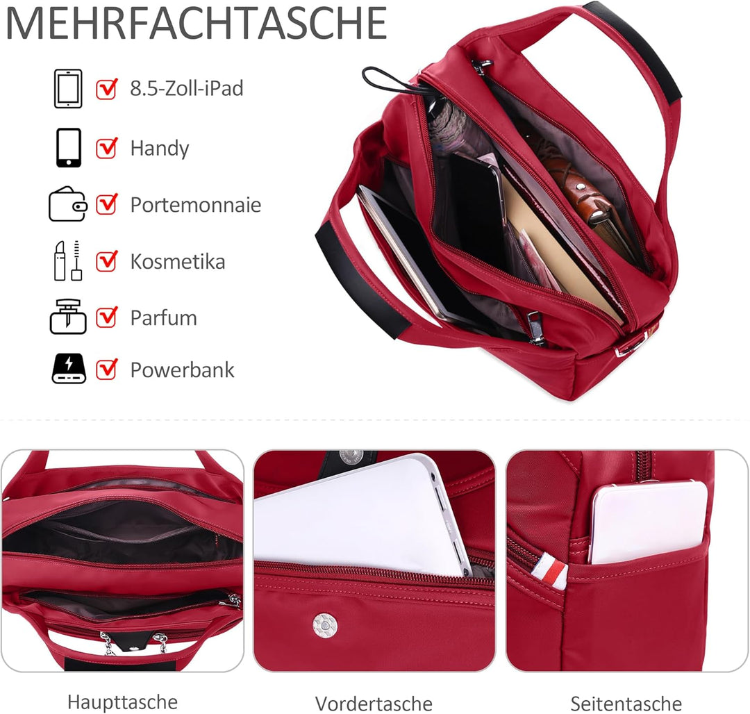 DIRRONA Damen Umhängetasche Multi Pocket Crossbody Bag Schultertaschen Leicht Handtasche Waterproof
