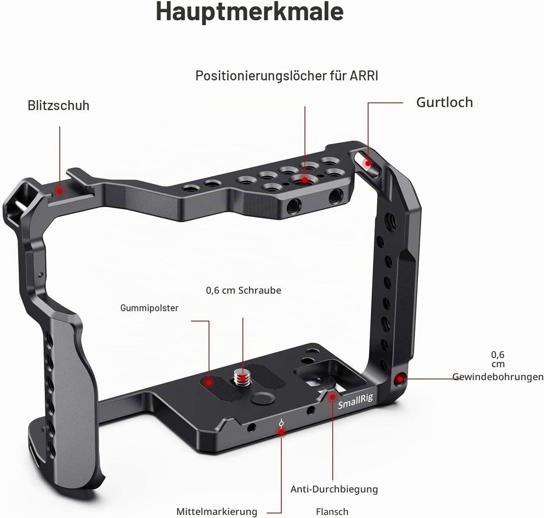 SMALLRIG GH5 Cage Käfig für Panasonic GH5 / GH5S / GH5 II mit Eingebaut NATO Rail und Cold Shoe - CC