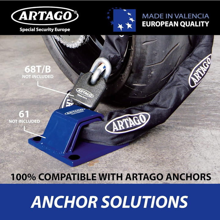Artago 14.120 Kette Motorrad kombinierbar ø15 homologiert Sold Secure Gold, besondere Sicherheit Bun