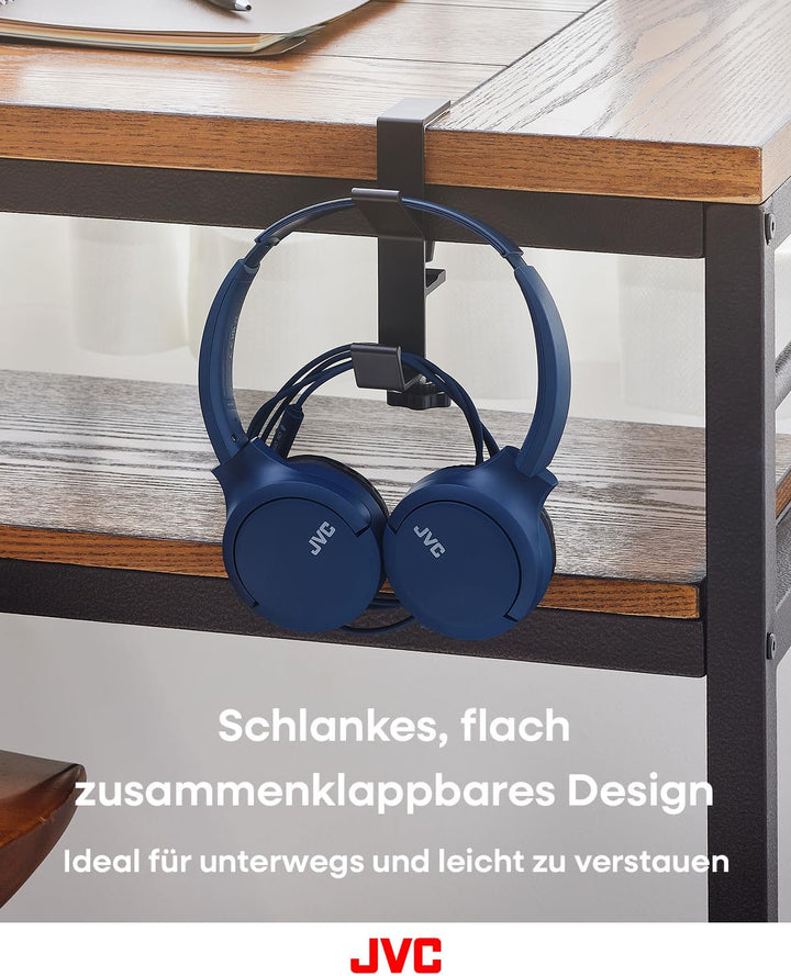JVC HA-S33UC-A USB-C On-Ear-Kopfhörer, weiche Ohrpolster, faltbar, mit Mikrofon & 3-Tasten-Fernbedie