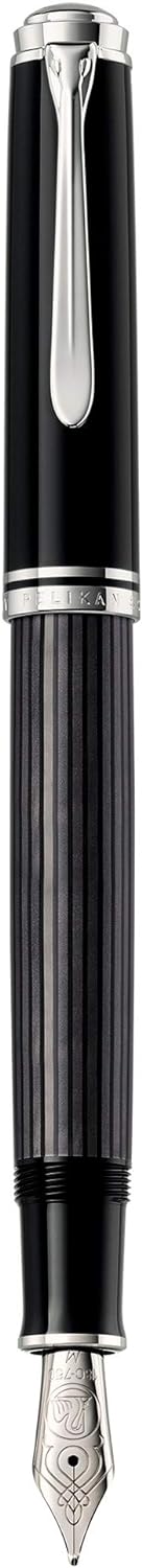 Pelikan Füllhalter Souverän 805 Stresemann, Schwarz-Anthrazit, Feder M (mittel), hochwertiger Kolben