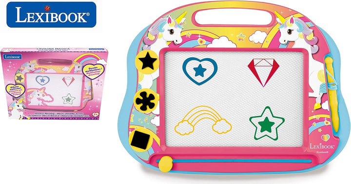 Lexibook 1 Magische magnetische EinhornZeichentafel, Magnettafel für Kinder, künstlerisches kreative