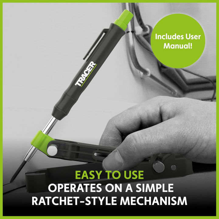 Tracer ProScribe Tool mit Tieflochmarker Bleistift, 6 x Ersatzminenhalter und Tragetasche (Multi-Fun