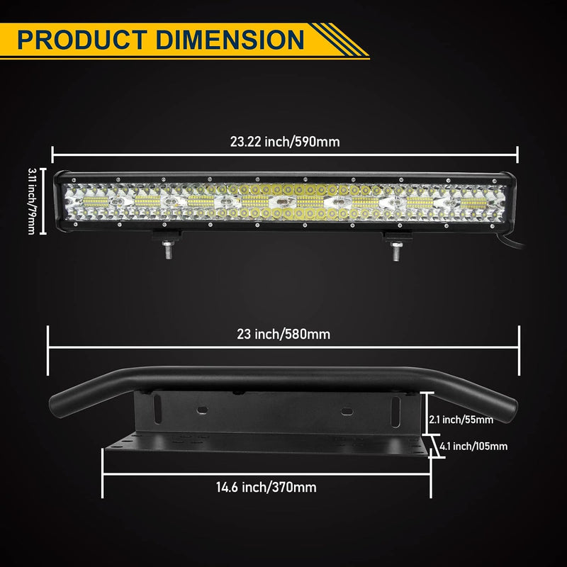 Willpower 23 Zoll 58CM 480W Led Arbeitsscheinwerfer Bar + Kennzeichenhalter + Kabelbaum Led Scheinwe
