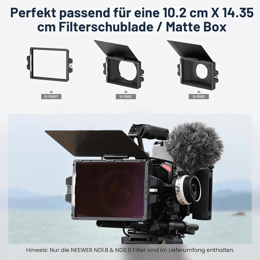 NEEWER 2 Pack ND0.9/1.8 (3/6 Stops) Square ND Filter, 4" x5,65 Dual Sided 30 Multi Nano Coated Cinem
