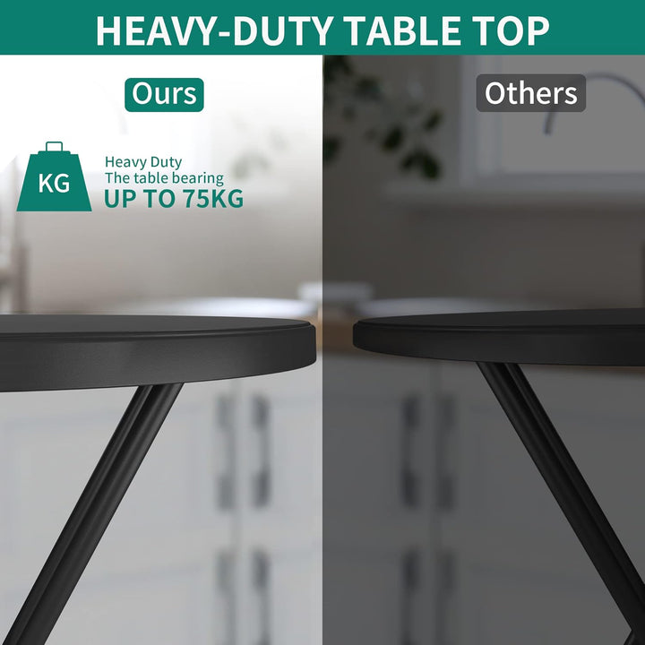 YITAHOME 80cm Gartentisch, Runder Klapptisch, Balkontisch Klappbar, Campingtisch Wetterfest für Outd