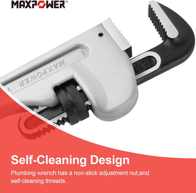 MAXPOWER-Rohrzange 450mm (18 Zoll) Öffnungskapazität 63 mm (2.5 Zoll) Aluminium-Rohrzange Langlebige