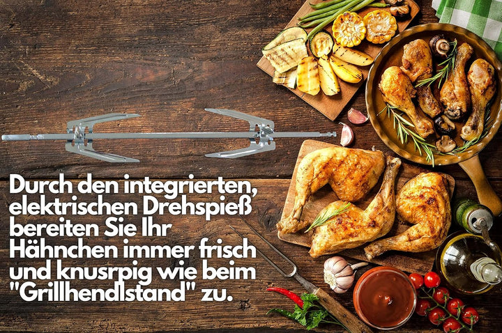 Mini Backofen 35 Liter | 1600 Watt | Pizzaofen | Innenbeleuchtung | Inkl. Backblech und Grillrost |