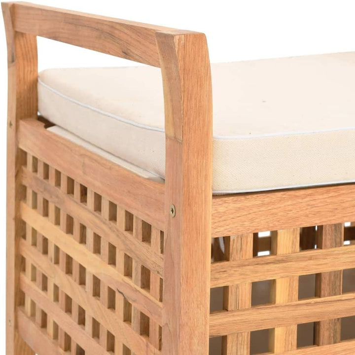 vidaXL Walnussholz Massivholz Sitzbank mit Stauraum Kissen Flurbank Sitztruhe Truhenbank Holzbank Ba