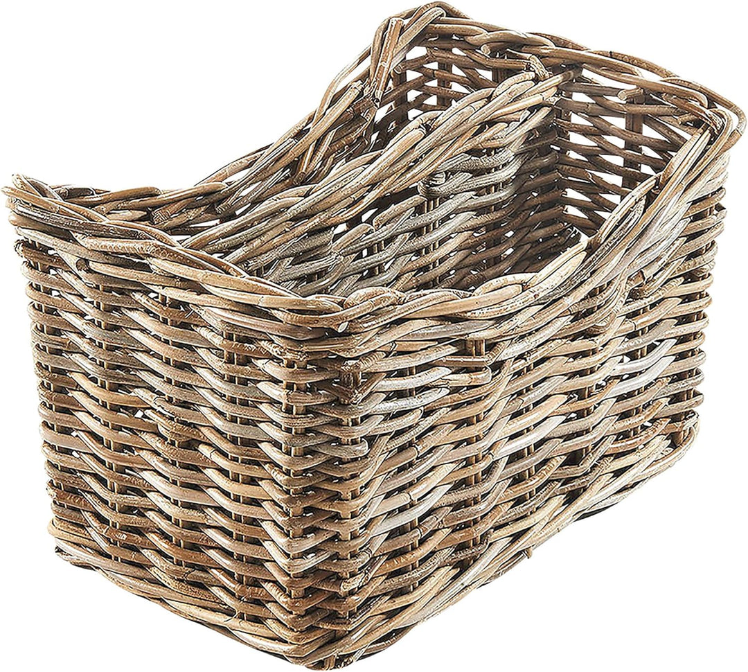 Kobolo Zeitungsständer Magazinsammler Zeitschriftenkorb aus Rattan - kubu Grey - 2 Fächer