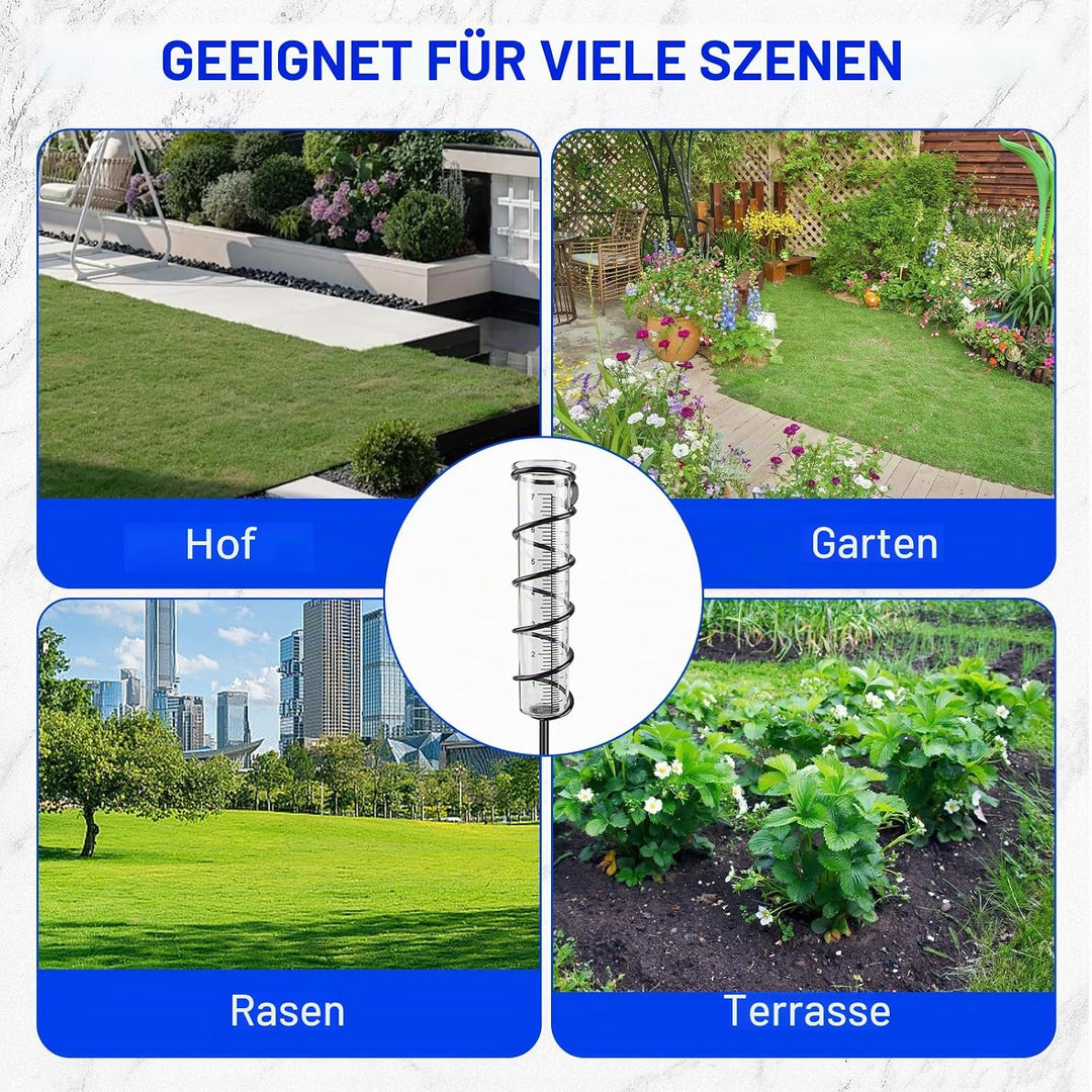 Niederschlagsmesser: 2 Stück 7 Zoll Frostsicher Glas, Niederschlagsmesser mit Erdspiess, Regenwasser