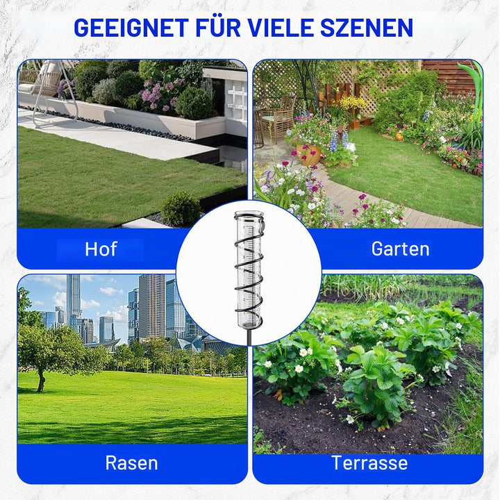 Niederschlagsmesser: 2 Stück 7 Zoll Frostsicher Glas, Niederschlagsmesser mit Erdspiess, Regenwasser