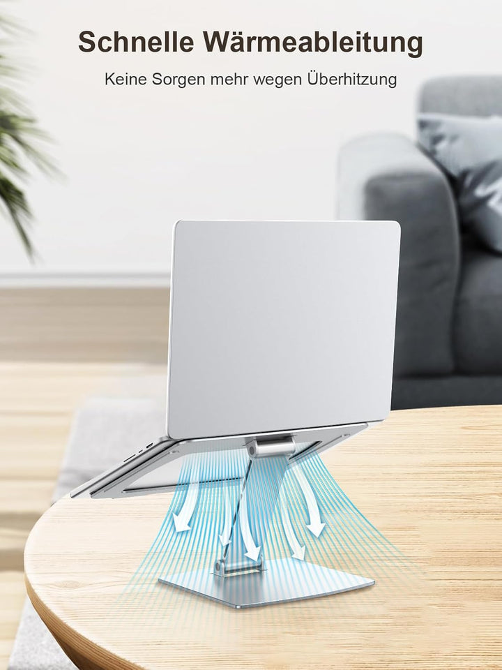 CIRYCASE Laptop Ständer Höhenverstellbar, Schnell Kühlender Laptop Stand, Ergonomischer Tragbarer Al
