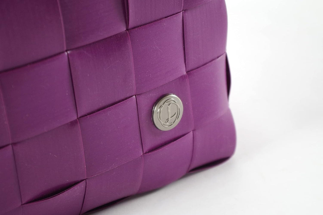 Kobolo Tasche Einkaufskorb geflochten Kunststoff Shopper - Fuchsia XXL - 36x22x28 cm