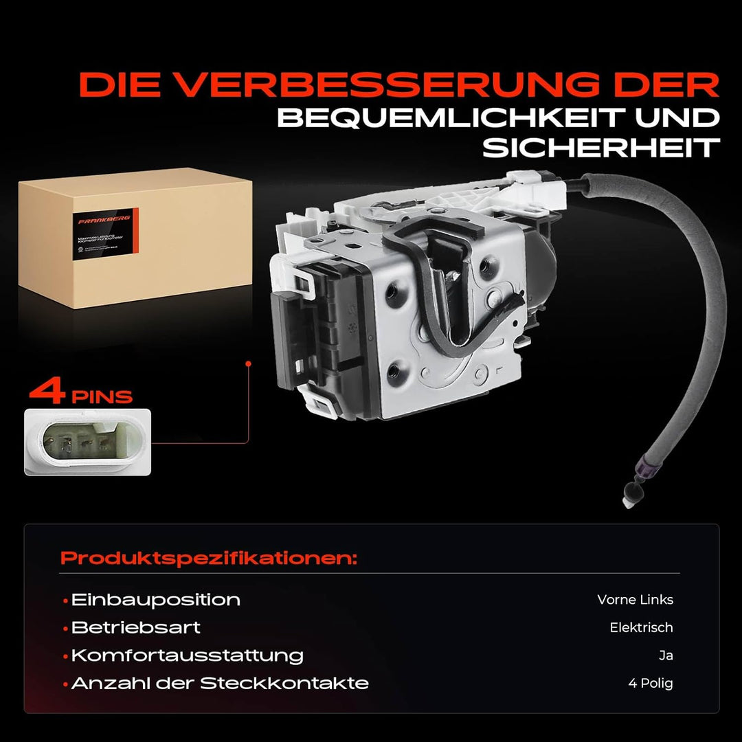 Frankberg Türschloss Stellmotor Vorne Links 4-Polig Kompatibel mit C-Klasse W204 Limousine 2008-2014