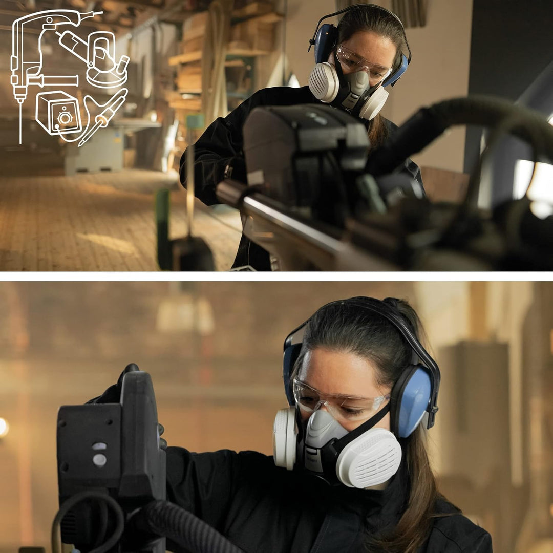 Dräger X-plore 3300 Halbmasken-Set inkl. Pure P3 R Partikelfilter mit Schutzbrille X-pect 8320 | Für