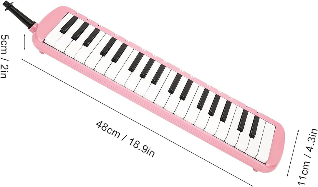 Melodica 37 Tasten Tastatur Melodica Blasmusikinstrument für Anfänger Professionelles Training (Rosa