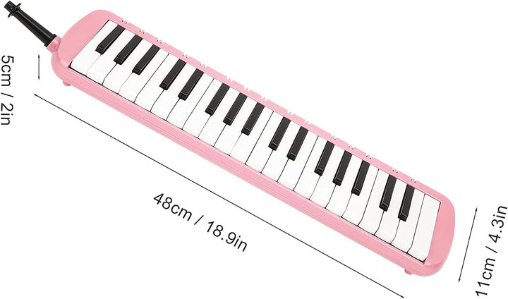 Melodica 37 Tasten Tastatur Melodica Blasmusikinstrument für Anfänger Professionelles Training (Rosa