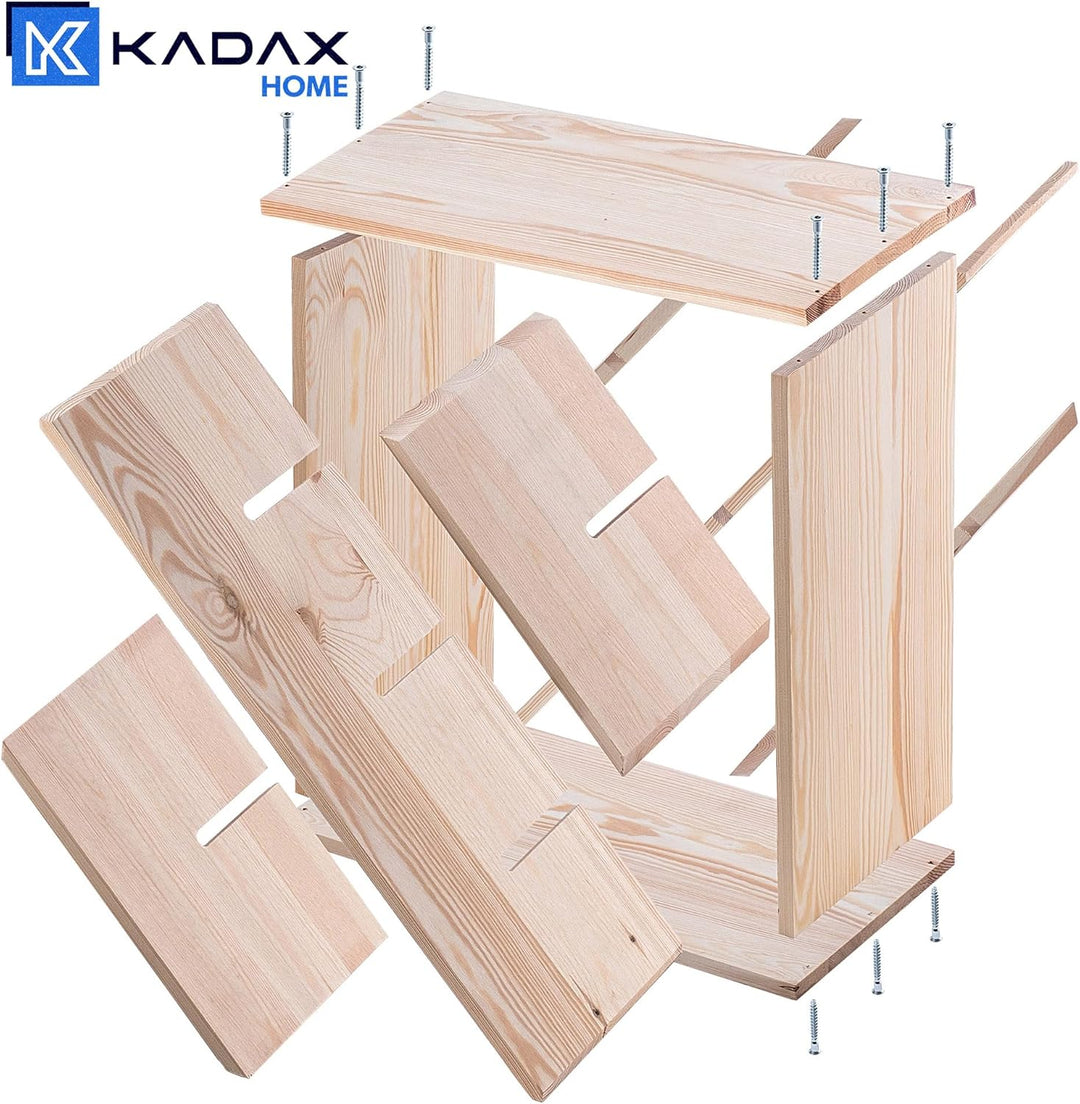 KADAX Weinregal aus Holz, 52 x 25.5 x 104 cm, Grosses Flaschenregal für viele Weinflaschen, rustikal