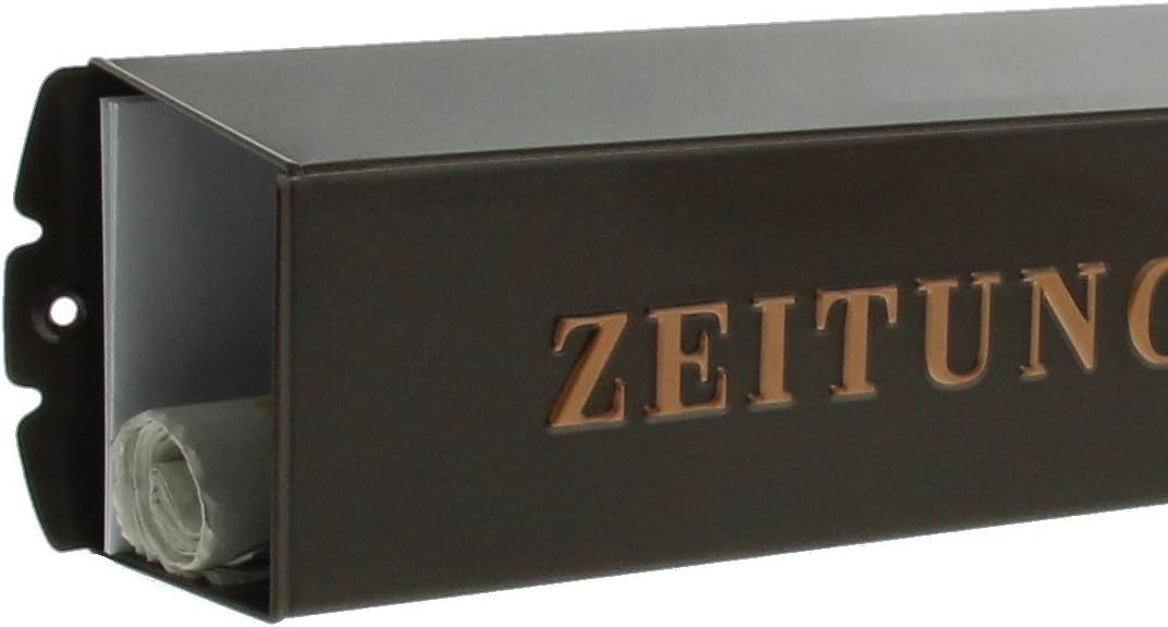 Burg-Wächter Zeitungsrolle mit Metall-Seitendeckel, Briefkastenergänzung, Eckig, Verzinkter Stahl, 8
