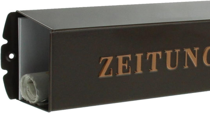 Burg-Wächter Zeitungsrolle mit Metall-Seitendeckel, Briefkastenergänzung, Eckig, Verzinkter Stahl, 8