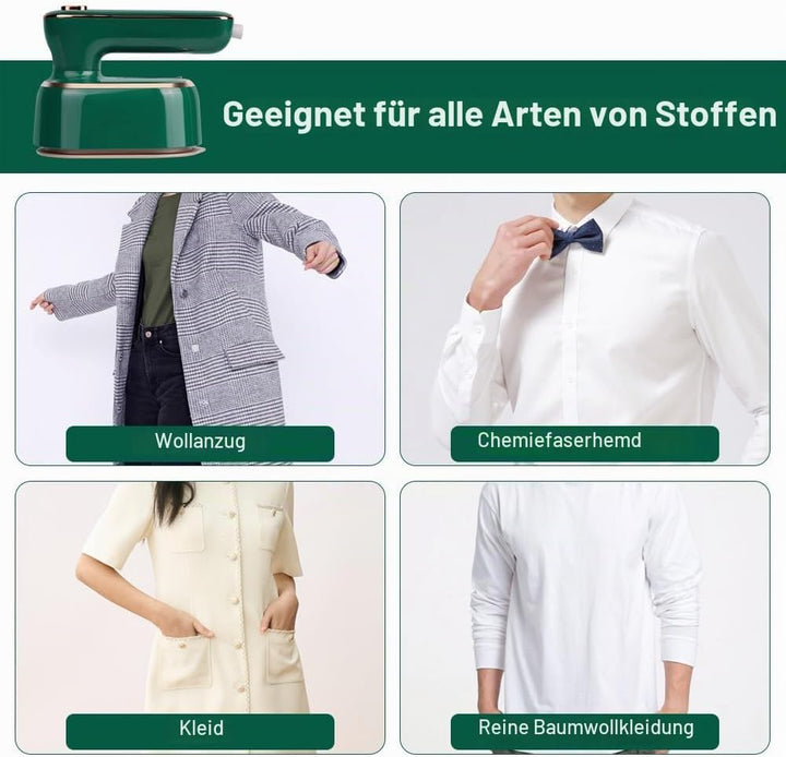AUAUY Dampfbügeleisen Mini, 1000 W Faltbares Tragbares Reisebügeleisen, Handbügelmaschine mit 100 ml