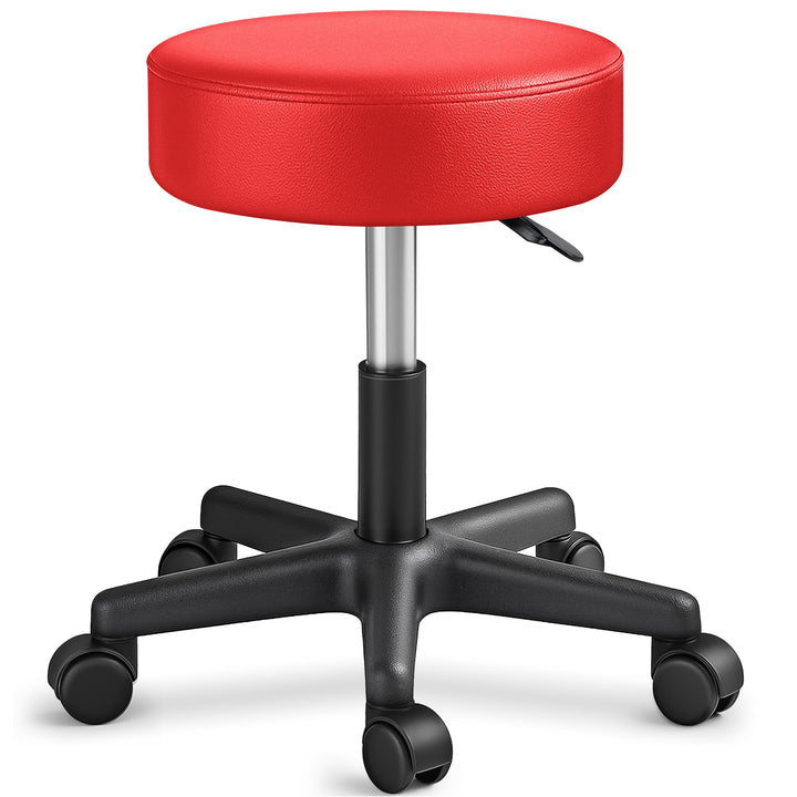 TRESKO® Rollhocker höhenverstellbar 10 cm Dicke Polsterung bis 150 kg | Hocker 47-60cm | Arbeitshock
