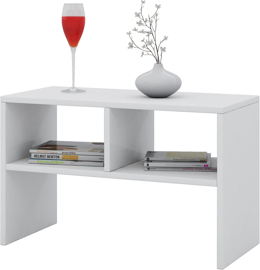 VCM Holz Beistelltisch Couchtisch Sofatisch Wohnzimmertisch Kaffeetisch Nachto S Weiss, Weiss