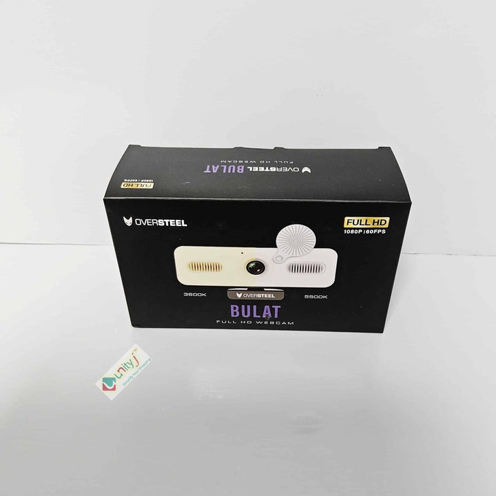 Oversteel - Bulat Webcam 1080P Full HD mit Mikrofon und Lichtring, 60fps, USB 2.0, Videoanrufe, Aufz