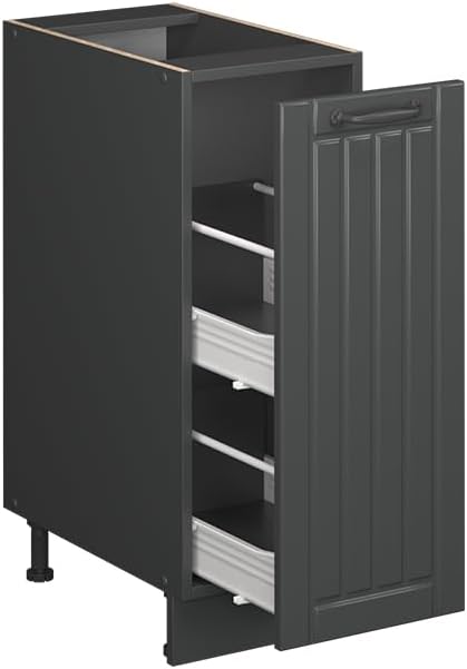 Vicco Apothekerschrank Fame-Line, Dunkelgrau, 30 cm, AP Eiche, zur Kombination mit weiteren Modulen