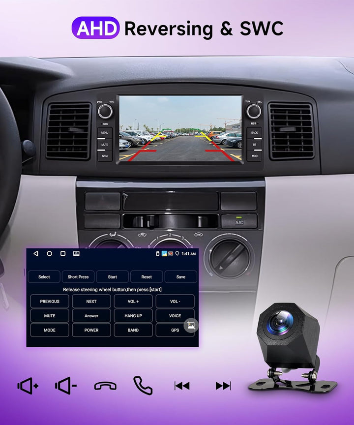 Rimoody 4G+64G Android Autoradio für Toyota Corolla E120 E130 2000-2007 BYD F3 2006-2013 mit Wireles
