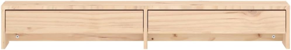 vidaXL Monitorständer aus massivem Kiefernholz, Bildschirmerhöhung für Desktop/Laptop, mit geräumige