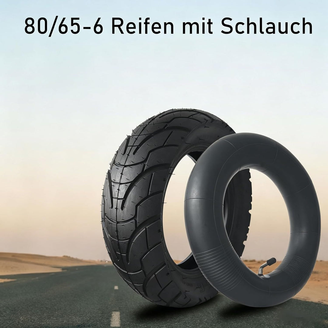80/65-6 E Scooter Reifen mit Schlauch 10 x 3,0 255 x 80 Reifen 10 Zoll E Roller Ersatzreifen Butylka