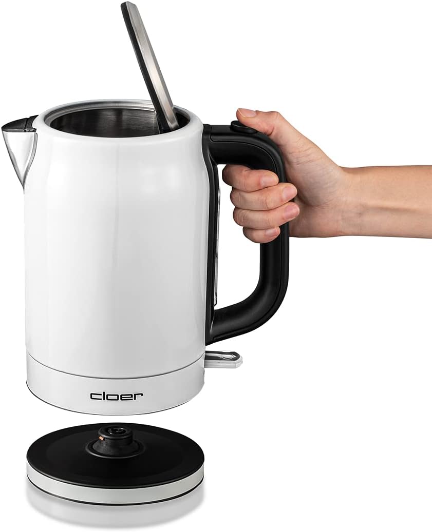 Cloer 4521 Wasserkocher Edelstahl, 2200 W, Wasserstandsanzeige, Trockengeh- und Überhitzungsschutz,