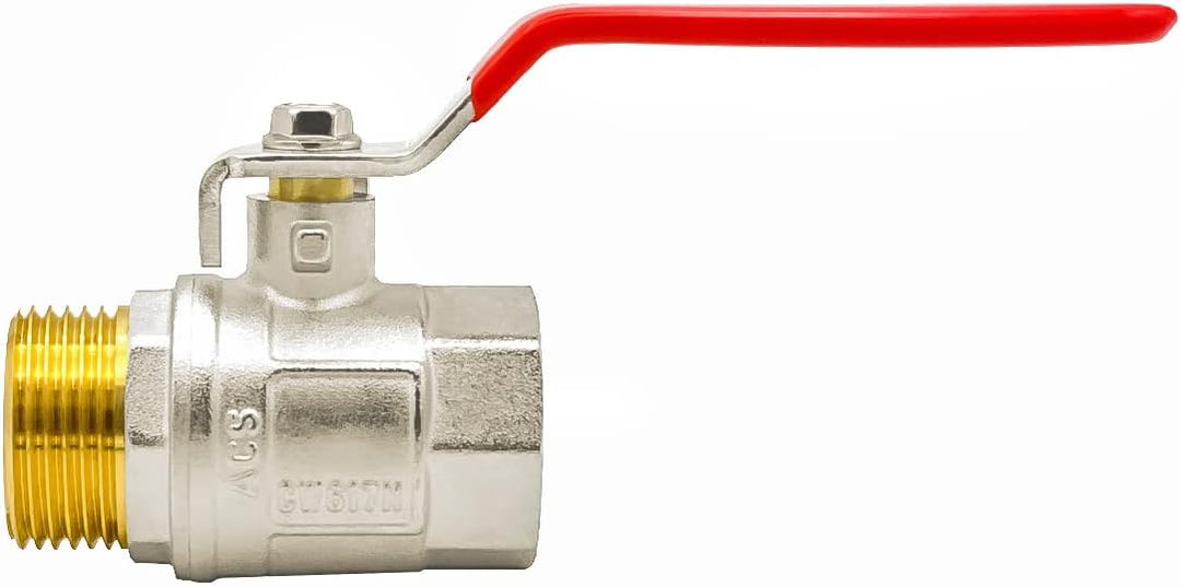 VARIOSAN Kugelhahn 13408, 1 1/4" IG/AG, DN32, Messing, voller Durchgang, Hebelgriff, 1 1/4"