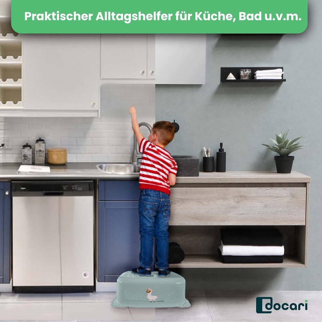 Toilettentrainer mit Treppe als Set grün Lama - Toilettensitz Kinder und Tritthocker Kinder - Toilet