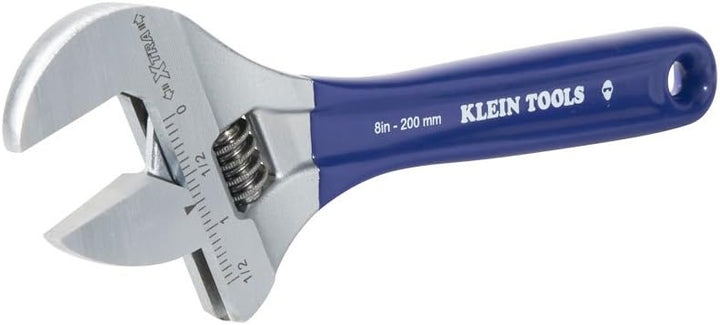 Klein Tools D509–8 Verstellbarer Schraubenschlüssel 20,3 cm mit extrabreiten Kiefer